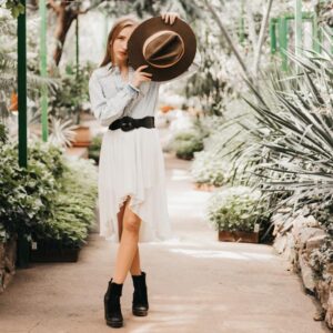 Denim Shirt & Flowing Skirt